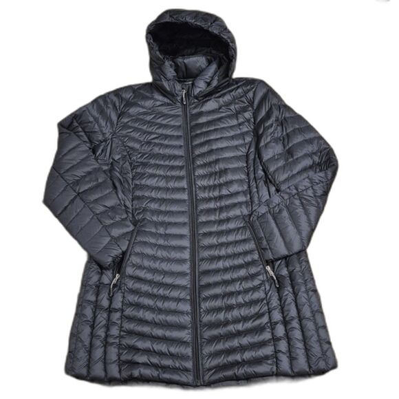 32 Degrees Heat Down Puffer Coat XL Zip Hood Long Lightweight Packable Jacket - Picture 1 of 11
